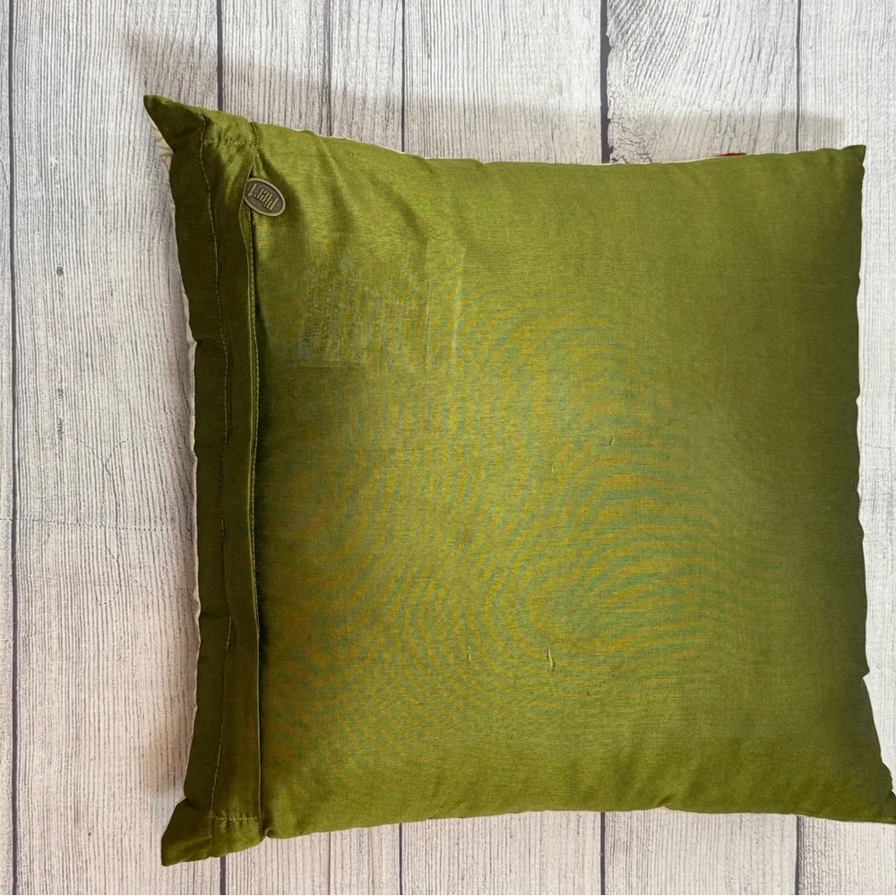 Pier 1 Beaded Autumn Leaves Decorative Throw Pillow 16” Fall Harvest